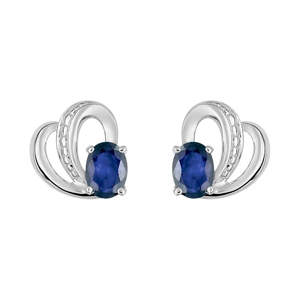 Boucles d'oreilles CHIC or blanc 750 /°° saphirs bleus