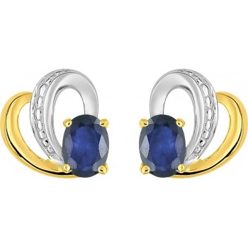 Boucles d'oreilles CHIC or jaune 750 /°° saphirs bleus