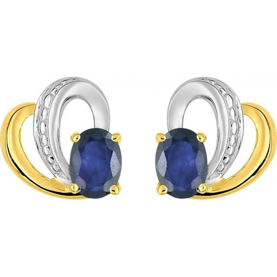 Boucles d'oreilles CHIC or jaune 750 /°° saphirs bleus