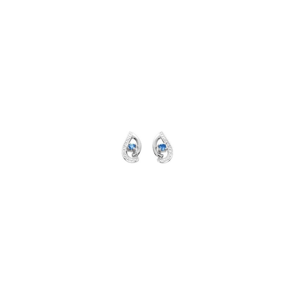 Boucles d'oreilles ENA or blanc 750 /°° saphirs bleus