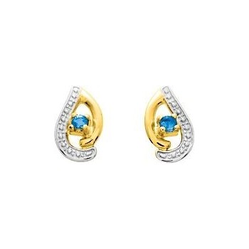 Boucles d'oreilles ENA or jaune 750 /°° saphirs bleus