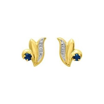 Boucles d'oreilles BRENDA or jaune 750 /°° saphirs bleus