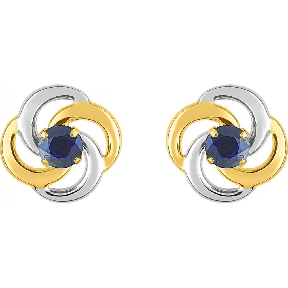 Boucles d'oreilles ALTURA or jaune 750 /°° saphirs bleus