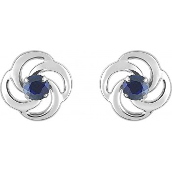 Boucles d'oreilles ALTURA or blanc 750 /°° saphirs bleus