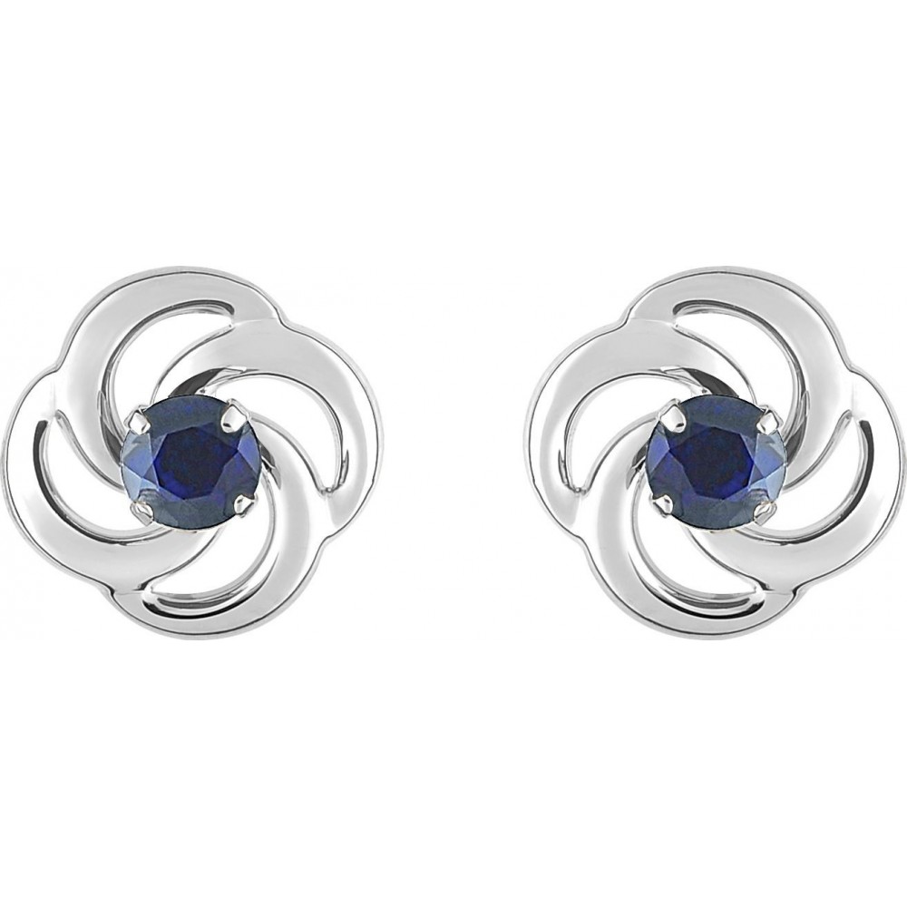 Boucles d'oreilles ALTURA or blanc 750 /°° saphirs bleus