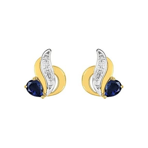 Boucles d'oreilles ADELLA or jaune 750 /°° saphirs bleus