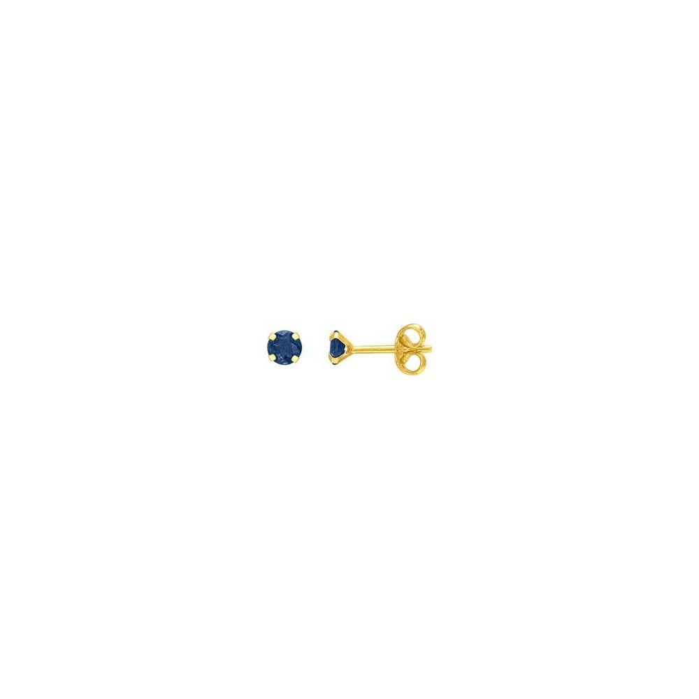 Boucles d'oreilles NARVA or jaune 750 /°° saphirs bleus diamètre 4 mm