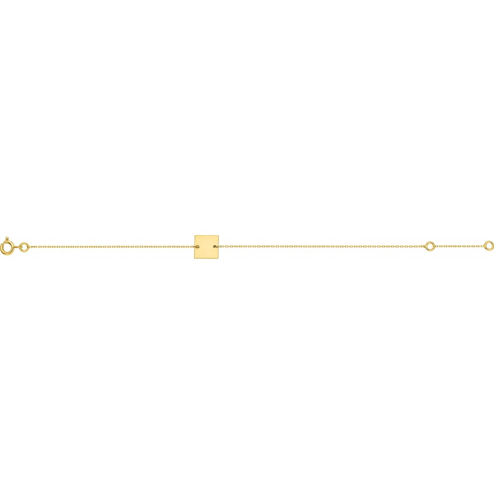 Bracelet EDGARD or jaune 750 /°° plaque carrée