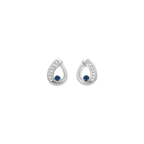 Boucles d'oreilles ERIN or blanc 750 /°° saphirs bleus