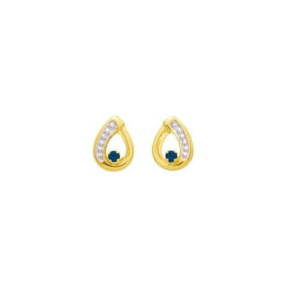Boucles d'oreilles ERIN or jaune 750 /°° saphirs bleus