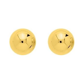 Boucles d'oreilles FLORA or jaune 750 /°° demi-boules diamètre 10 mm