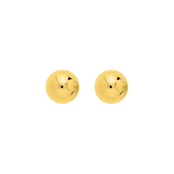 Boucles d'oreilles FLORA or jaune 750 /°° demi-boules diamètre 10 mm