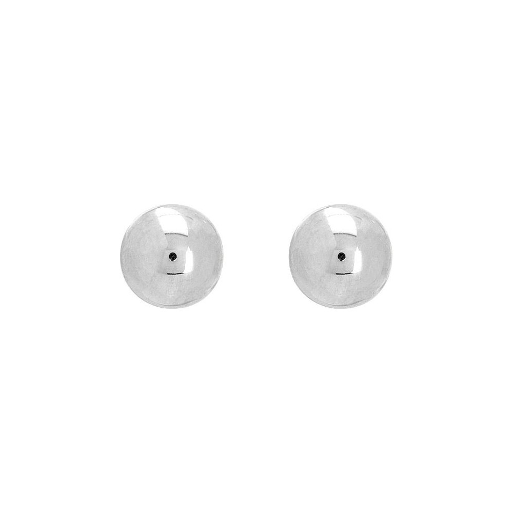 Boucles d'oreilles CORENTINE or blanc 750 /°° boules diamètre 7 mm