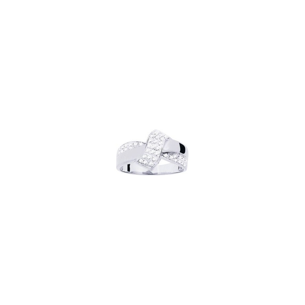 Bague MOLENE or blanc 750 /°° diamants 0,16 carat