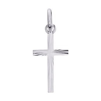Croix LUMINEUSE or blanc 750 /°° dimensions 24 mm x 11 mm
