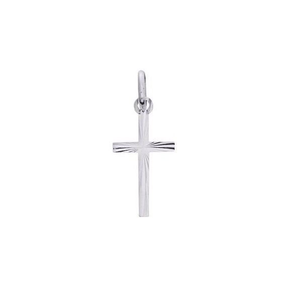 Croix LUMINEUSE or blanc 750 /°° dimensions 24 mm x 11 mm