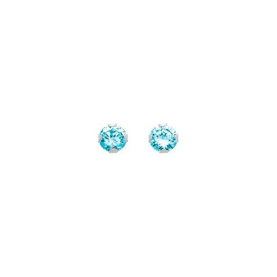 Boucles d'oreilles POLLA or blanc 750 /°° topazes bleues