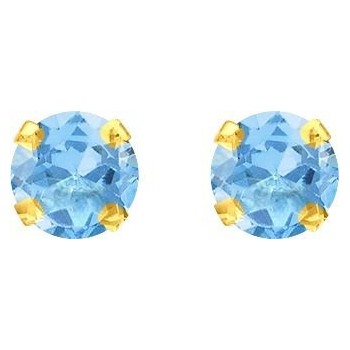 Boucles d'oreilles POLLA or jaune 750 /°° topazes bleues