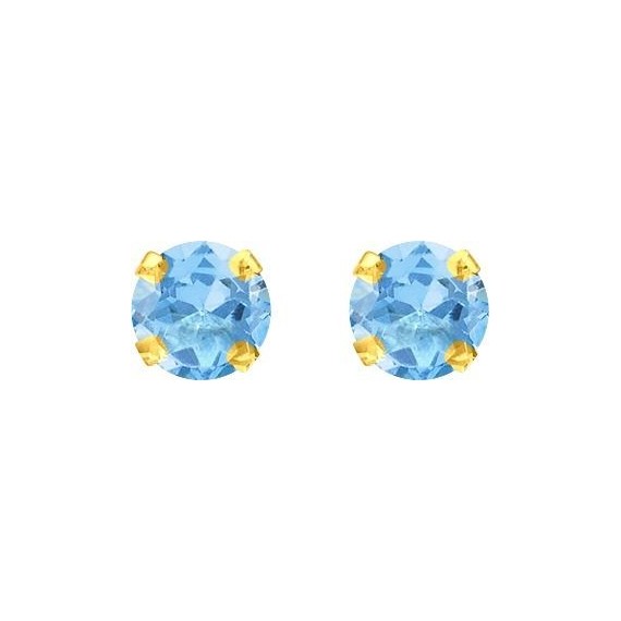 Boucles d'oreilles POLLA or jaune 750 /°° topazes bleues