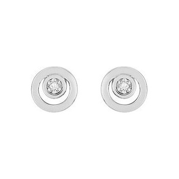 Boucles d'oreilles NICOLE or blanc 750 /°° diamants 0.01 carat