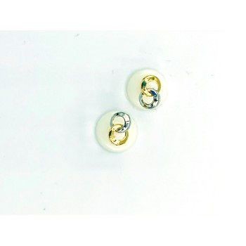 Boucles d'oreilles AVIGNON  or jaune or blanc 750 /°°
