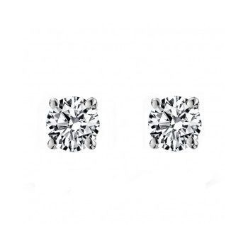 Boucles d'oreilles ELIXIR or blanc 750/°° diamants 0.30 carat