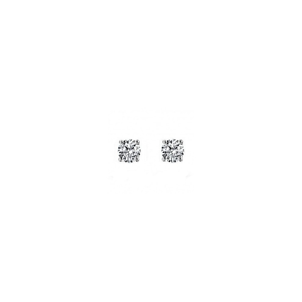 Boucles d'oreilles ELIXIR or blanc 750/°° diamants 0.30 carat