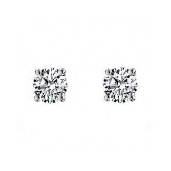 Boucles d'oreilles ELIXIR  or blanc 750/°° diamants 0,25 carat