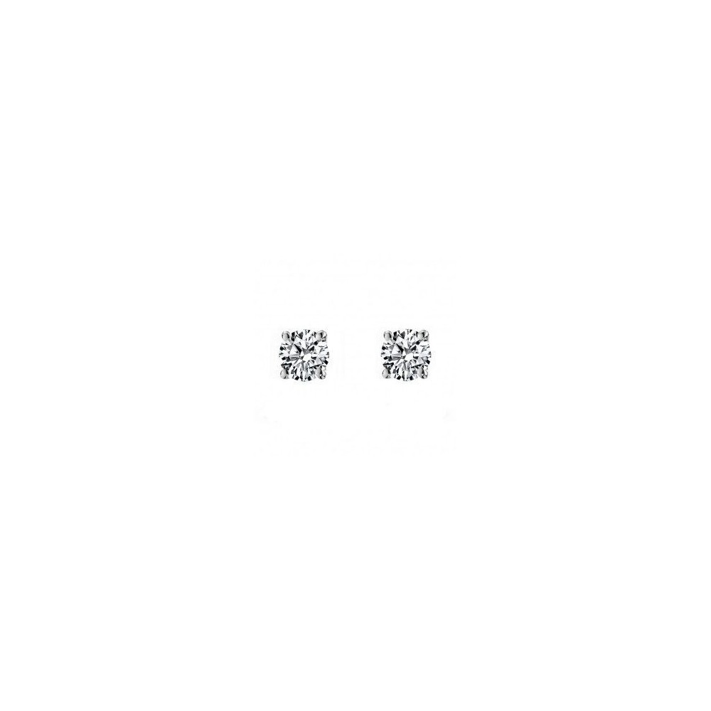 Boucles d'oreilles ELIXIR  or blanc 750/°° diamants 0,25 carat