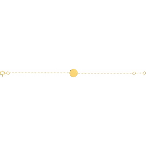Bracelet POETE or jaune 750 /°° plaque ronde
