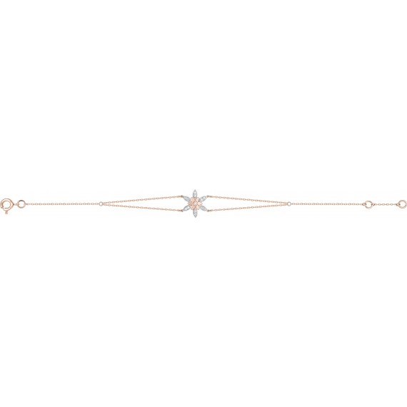 Bracelet ROMARIN or rose 750 /°° diamants 0,08 carat