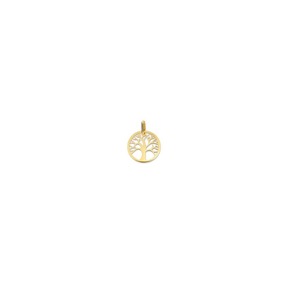 Médaille Arbre de Vie or jaune 750 /°° diamètre 17 mm