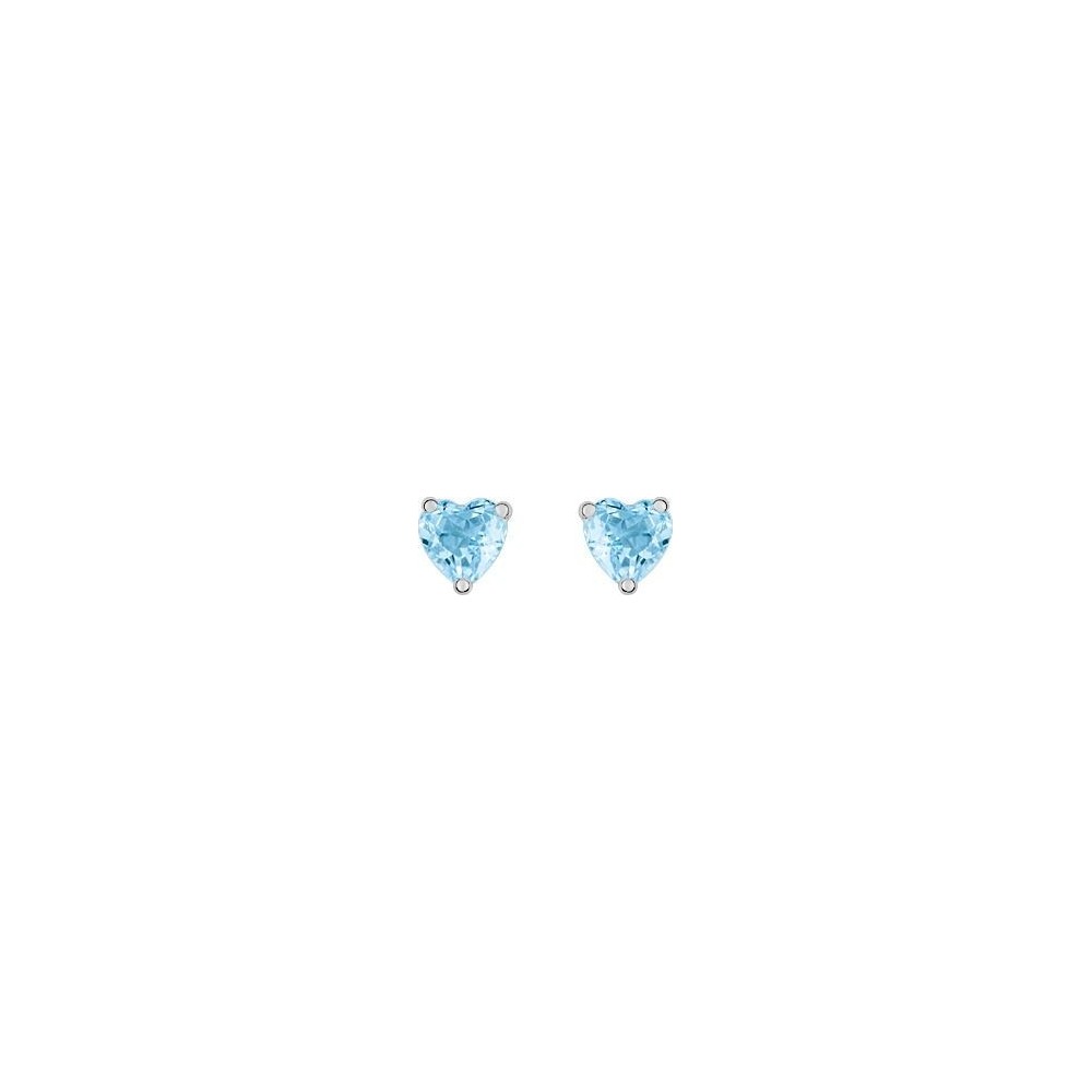 Boucles d'oreilles SCALA or blanc 750 /°° topazes bleues 0.66 carat