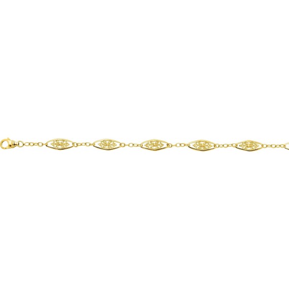 Bracelet VINCIANE or jaune 750 /°° mailles filigrane