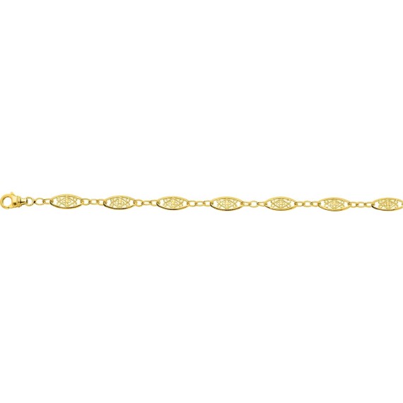 Bracelet PERRINE or jaune 750 /°° mailles filigrane