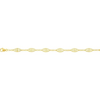 Bracelet OPHELIE or jaune 750 /°° mailles filigrane