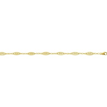 Bracelet MARGOT or jaune 750 /°° mailles filigrane