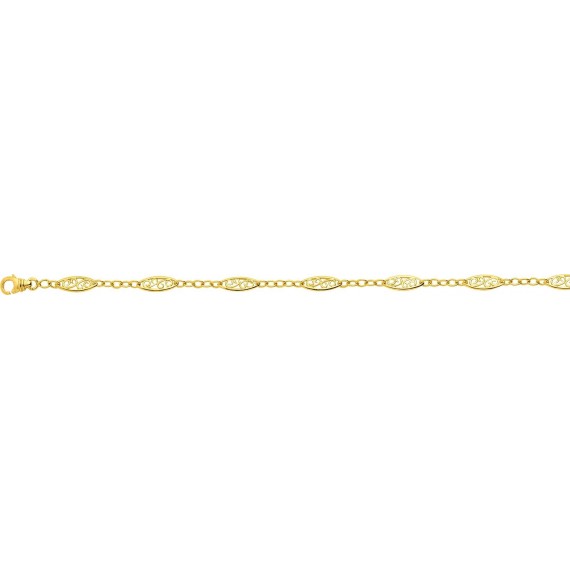 Bracelet EULALIE or jaune 750 /°° mailles filigrane