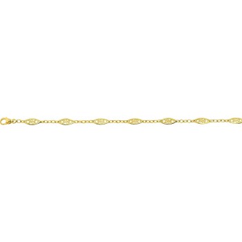 Bracelet ANCELINE or jaune  750 /°° mailles filigrane