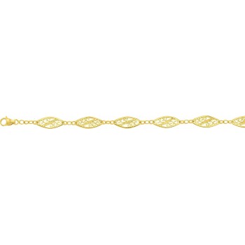 Bracelet HELIETTE or jaune 750 /°° mailles filigrane