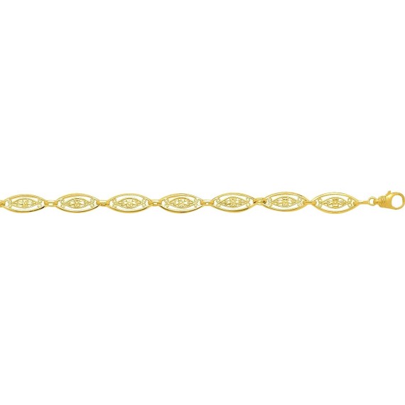 Bracelet CELINE or jaune 750 /°° mailles filigrane