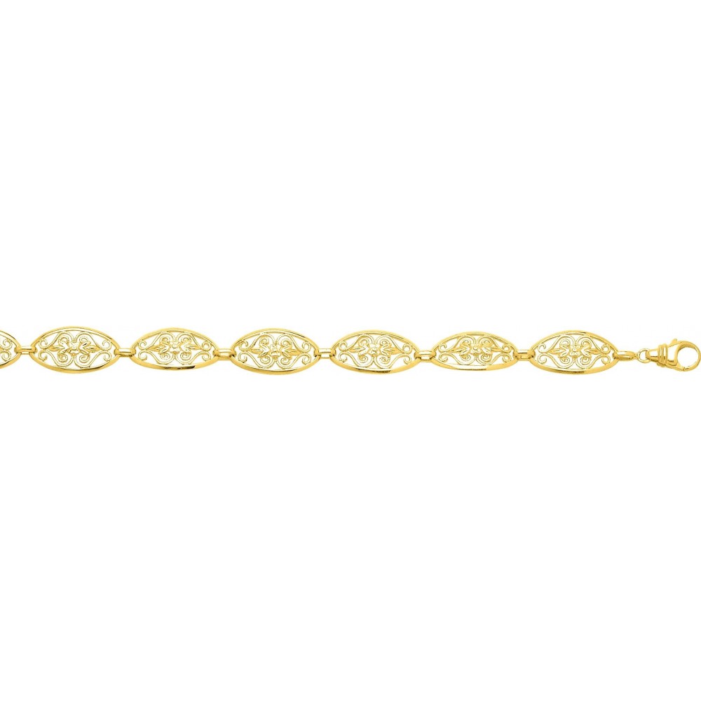 Bracelet CELESTINE or jaune 750 /°° mailles filigrane