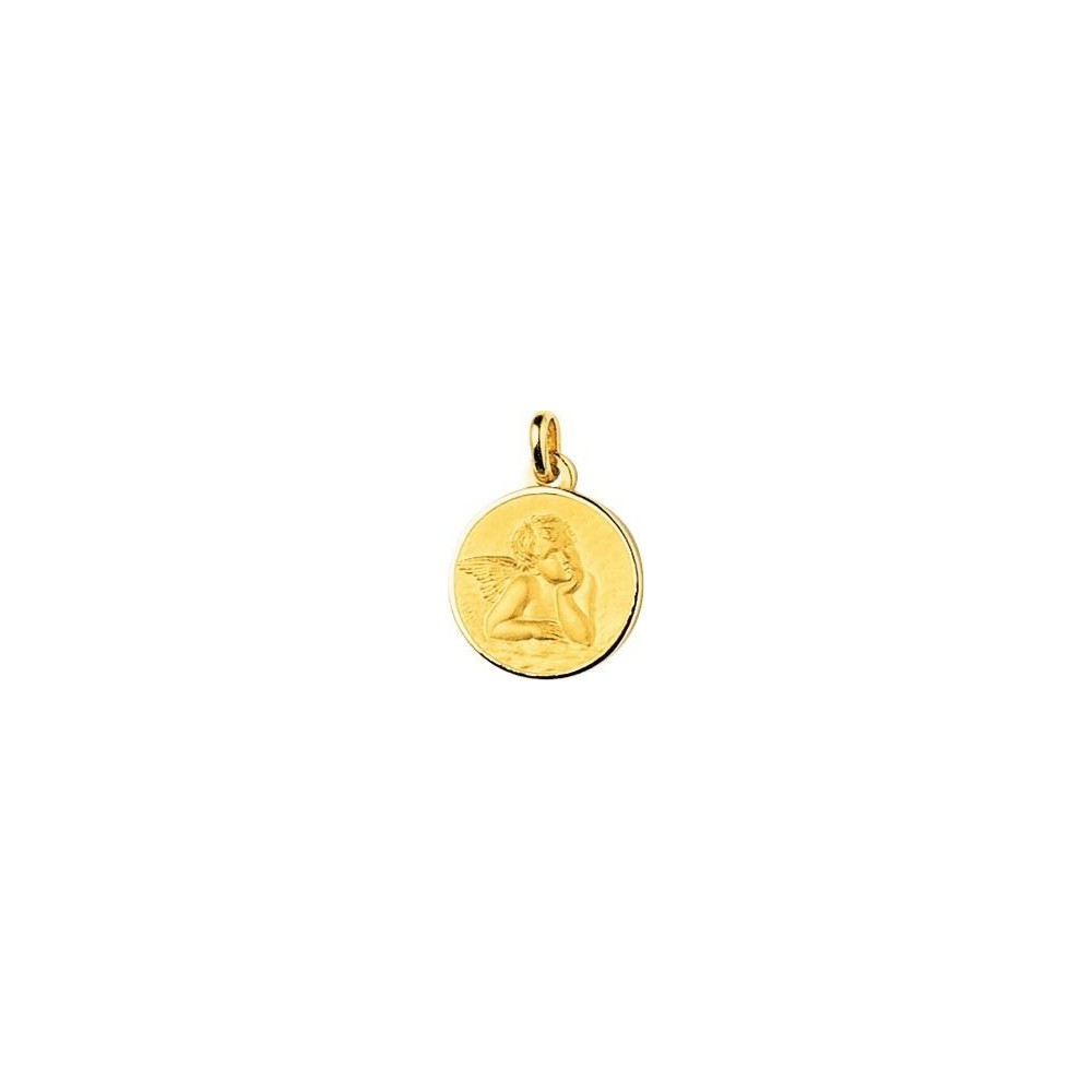 Médaille PATRICK Ange or jaune 750 /°° diamètre 15 mm