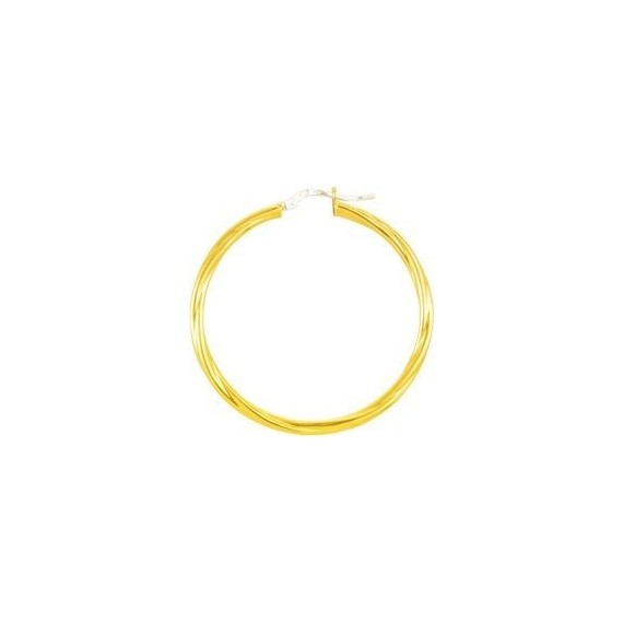 Créoles GARDANNE or jaune 750 /°° fil torsadé 2.5 mm diamètre 15 mm