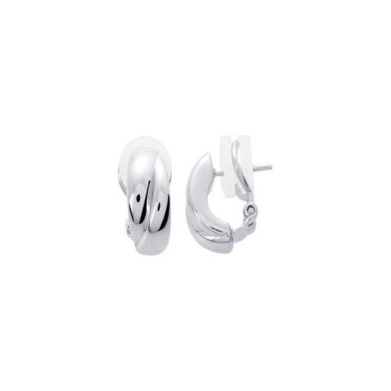 Boucles d'oreilles MANUELLA clips et tiges or blanc 750 /°°