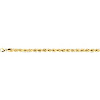 Collier LAURIA or jaune 750 /°° mailles corde largeur 6 mm