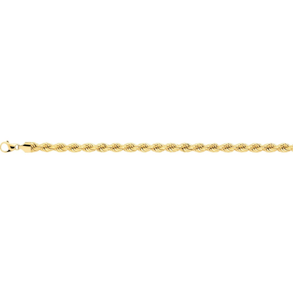 Collier LAURIA or jaune 750 /°° mailles corde largeur 6 mm
