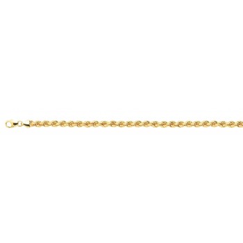 Collier LAURIA or jaune 750 /°° mailles corde largeur 5 mm
