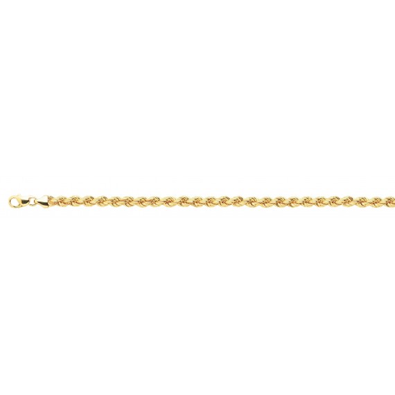 Collier LAURIA or jaune 750 /°° mailles corde largeur 5 mm