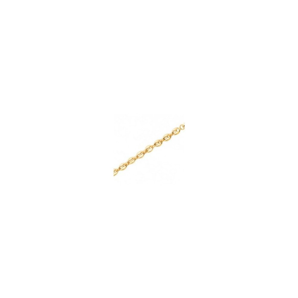 Bracelet ENVOL or jaune 750 /°° mailles grains de café creuses  largeur 5 mm
